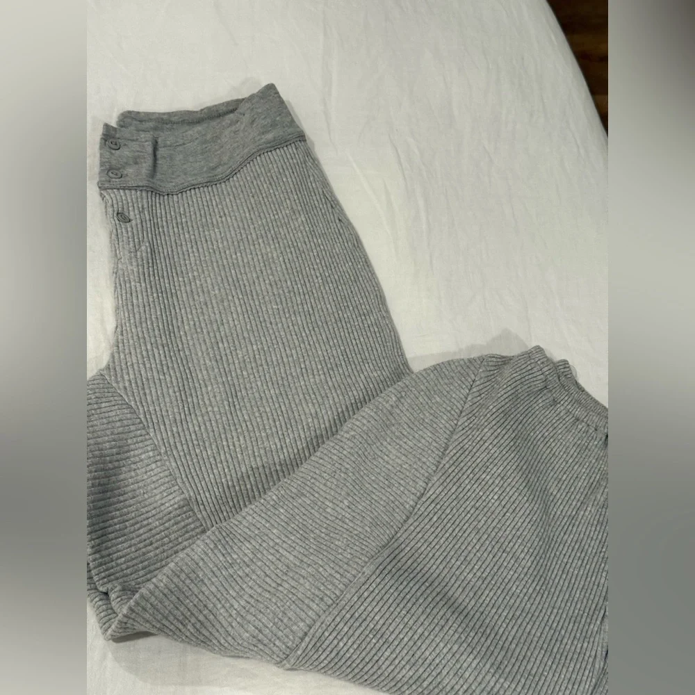 Free People Gray Ribbed Lounge Pants - Picture 3 of 4